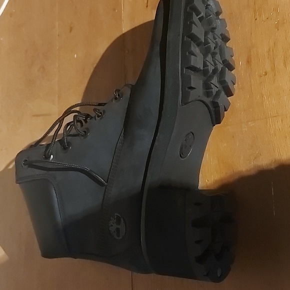 Timbaland Black Rebotl Platform Combat Boots/ Sz 8.5 - Picture 3 of 5